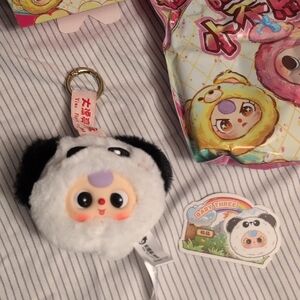 Baby Three Panda Bag Charm Keychain Plush Confirmed